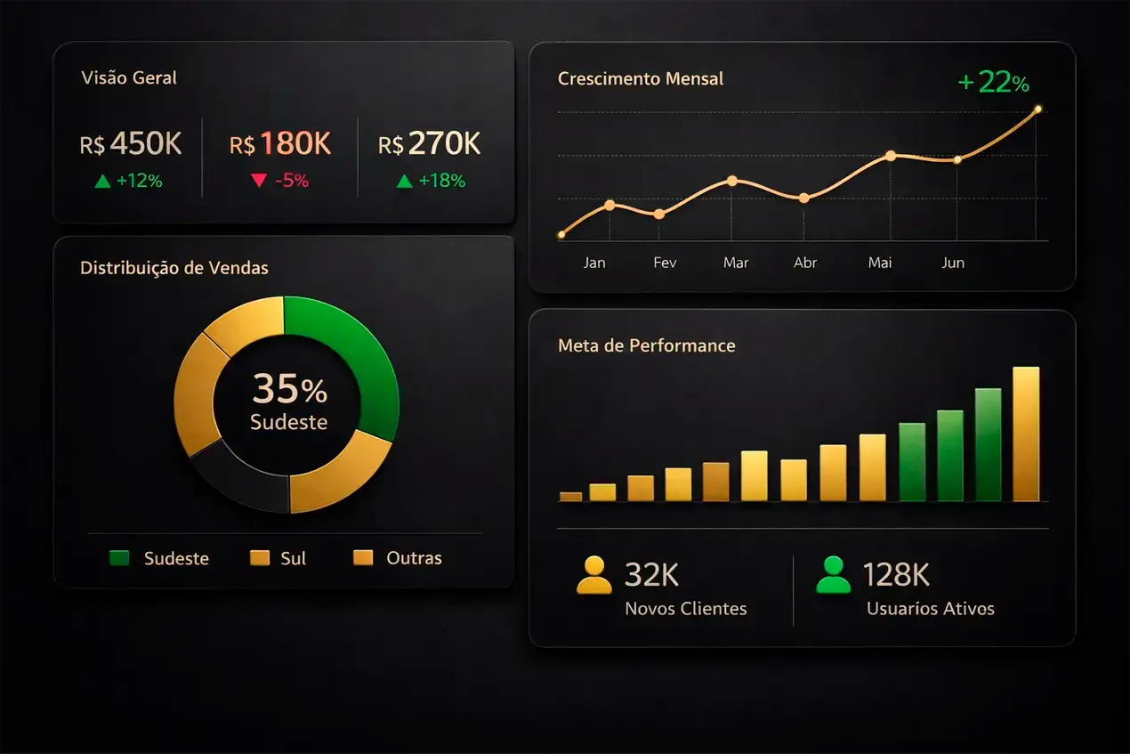 Dashboard de análise estatística de futebol com gráficos de xG e métricas de desempenho